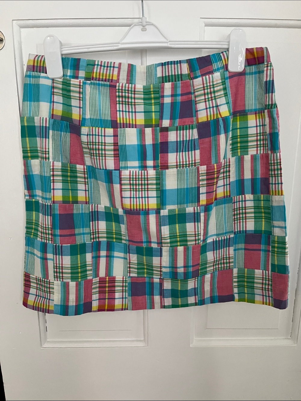 NWT Talbots 14P Madras Plaid A-line Skirt Cotton